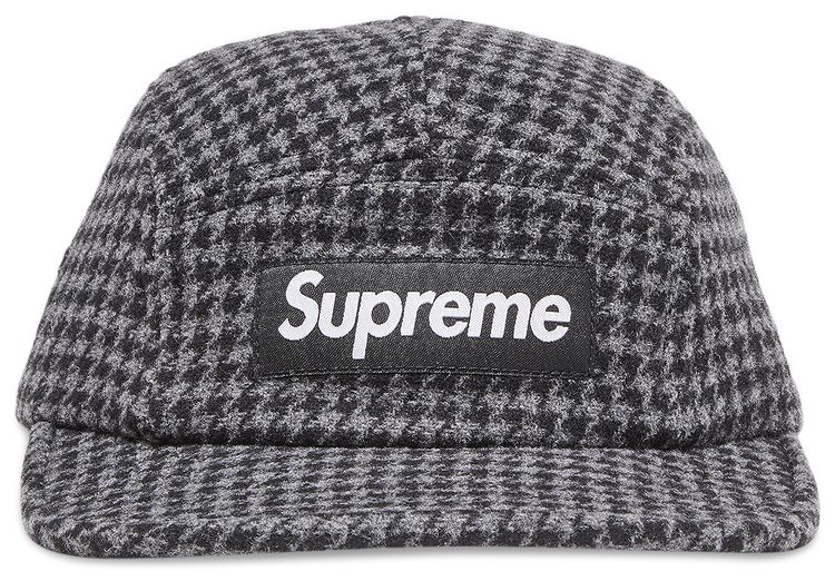 Supreme Houndstooth Wool Camp Cap Black
