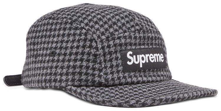 Supreme Houndstooth Wool Camp Cap Black