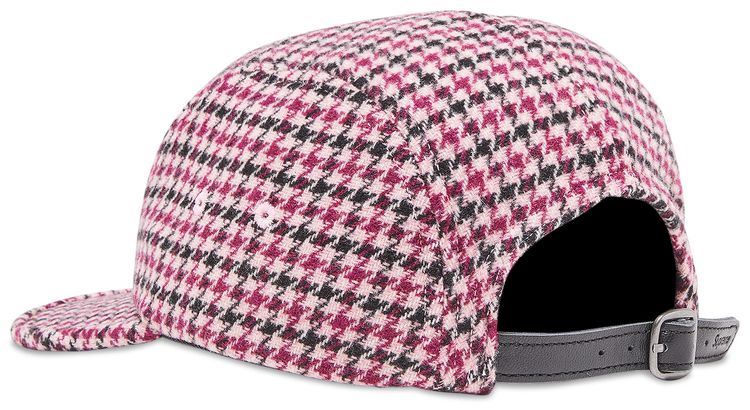 Supreme Houndstooth Wool Camp Cap Pink