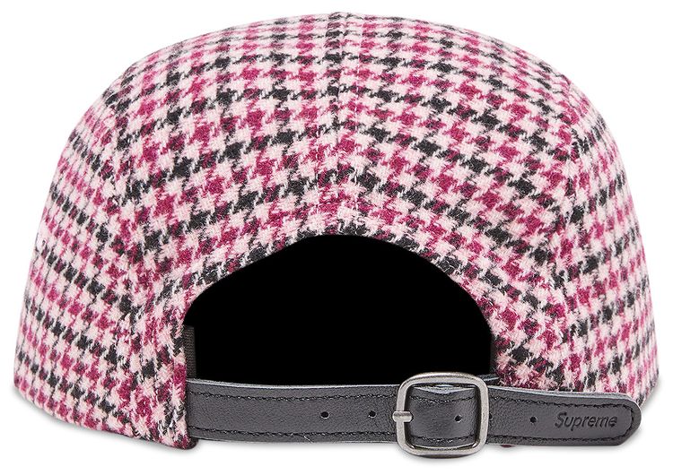 Supreme Houndstooth Wool Camp Cap Pink