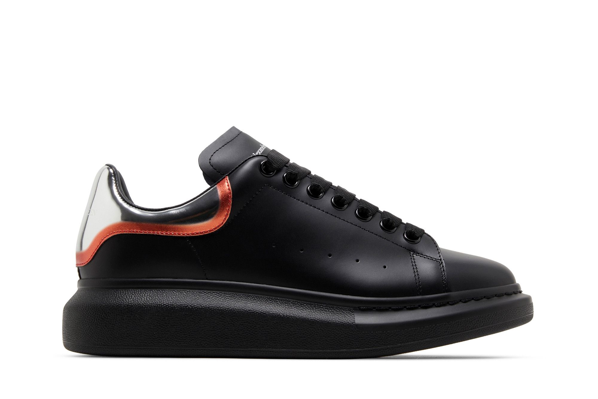 Size 10.0 Alexander McQueen Oversized Sneaker Black Silver Welsh Red