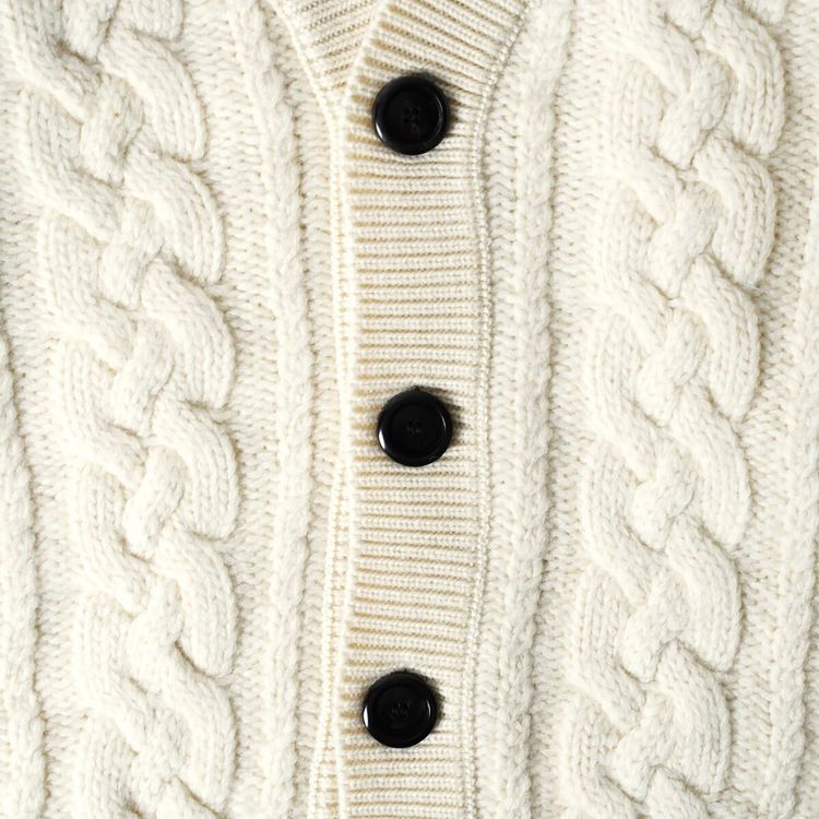 Ami English Ribbed Cardigan Cream