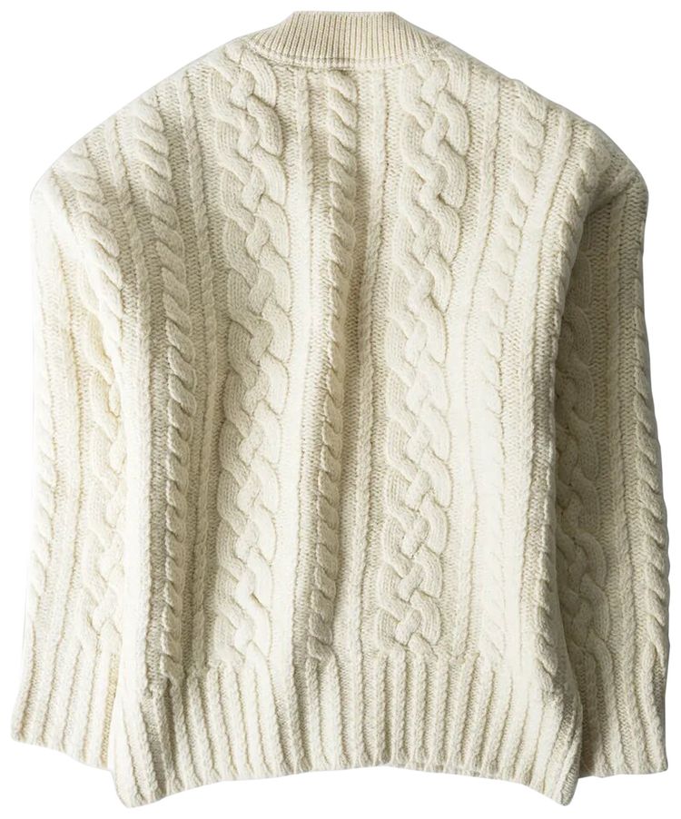 Ami English Ribbed Cardigan Cream