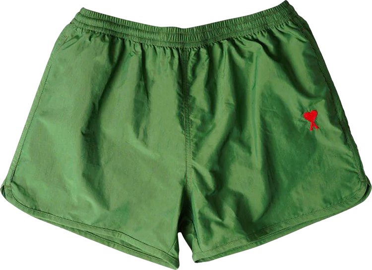 Ami Small Heart Swim Shorts 'Fir Green'