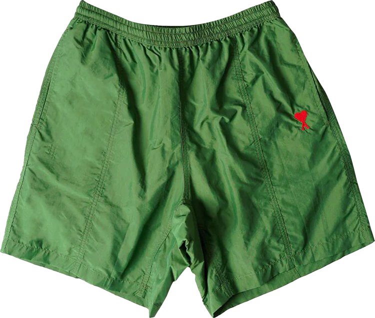 Ami Small Heart Swim Shorts Fir Green