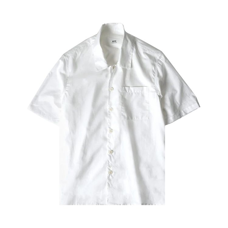 Ami Shark Collar Shirt Natural White