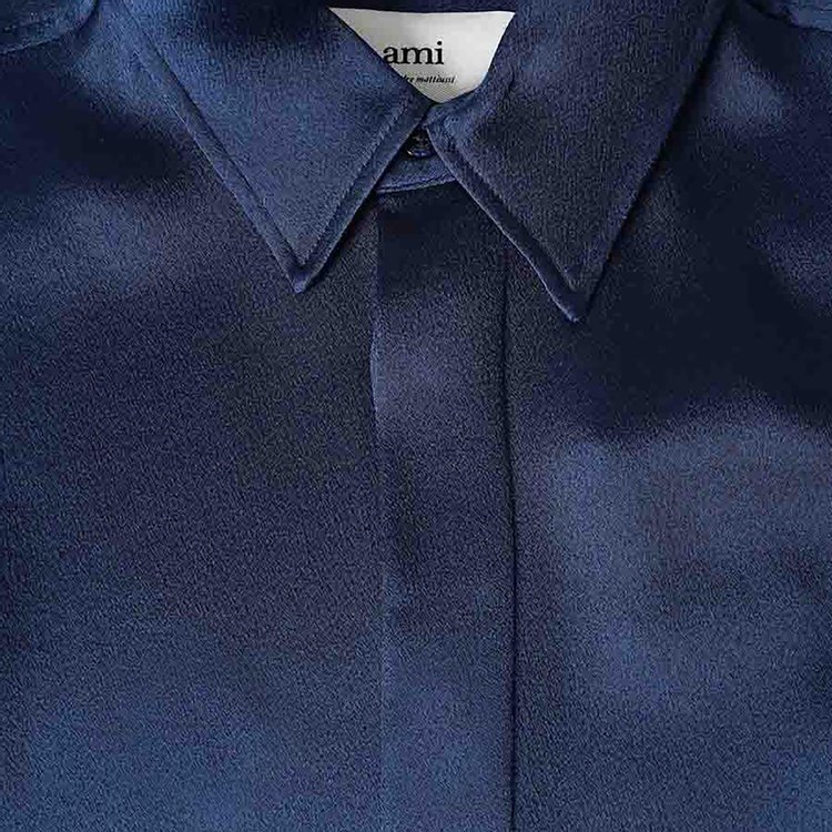 Ami Long Sleeve Shirt Nautic Blue