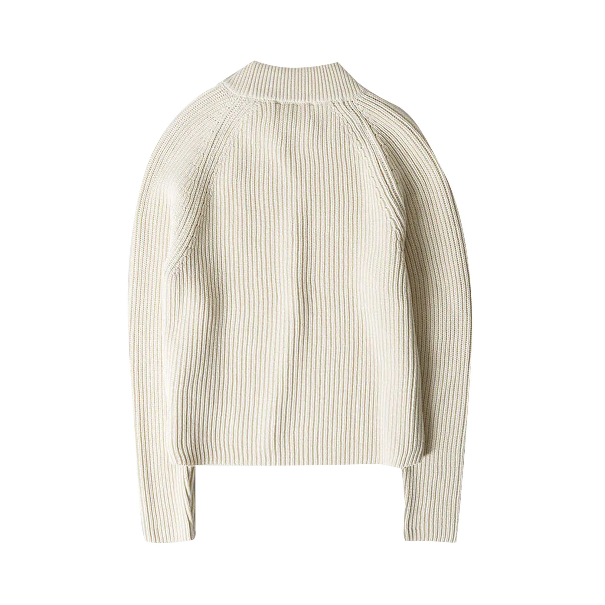 Buy Ami Label Knit Sweater 'Ivory' - FKS024 KN0031 185 | GOAT