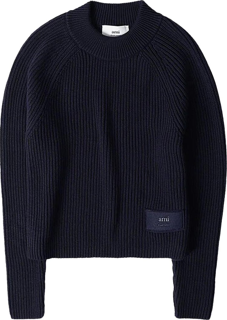 Ami Label Knit Sweater Night Blue