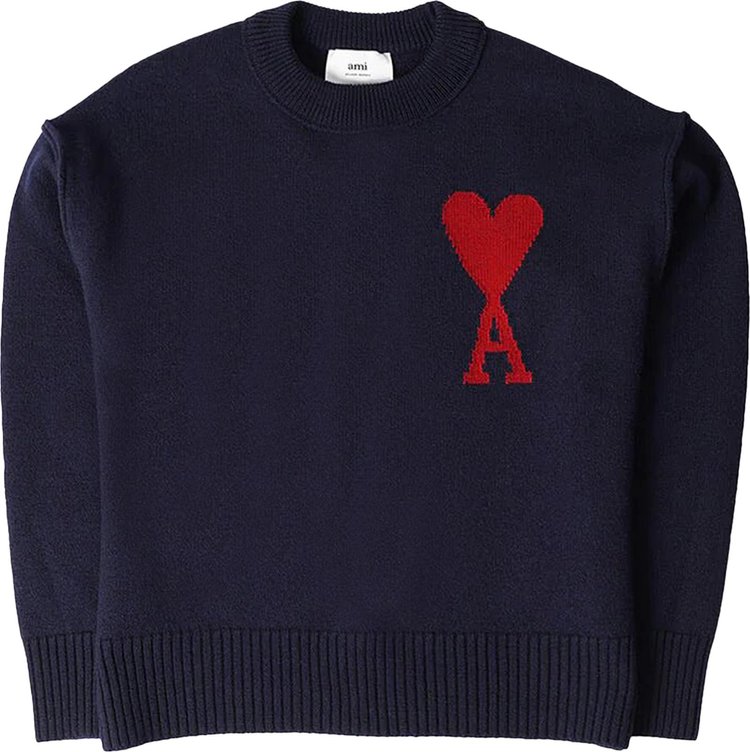 Ami Large Heart Sweater BlueRed