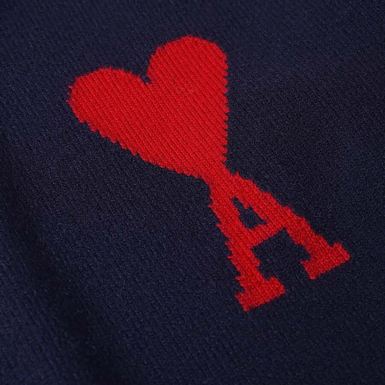 Ami Large Heart Sweater BlueRed