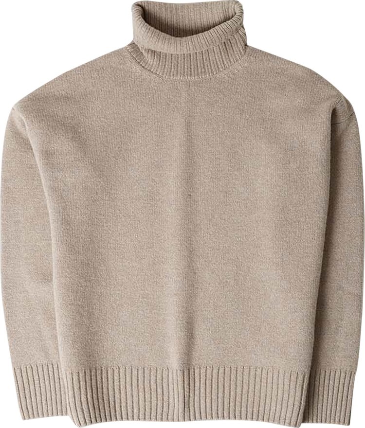 Ami Wool Turtleneck Cashmere Knit 'Taupe'