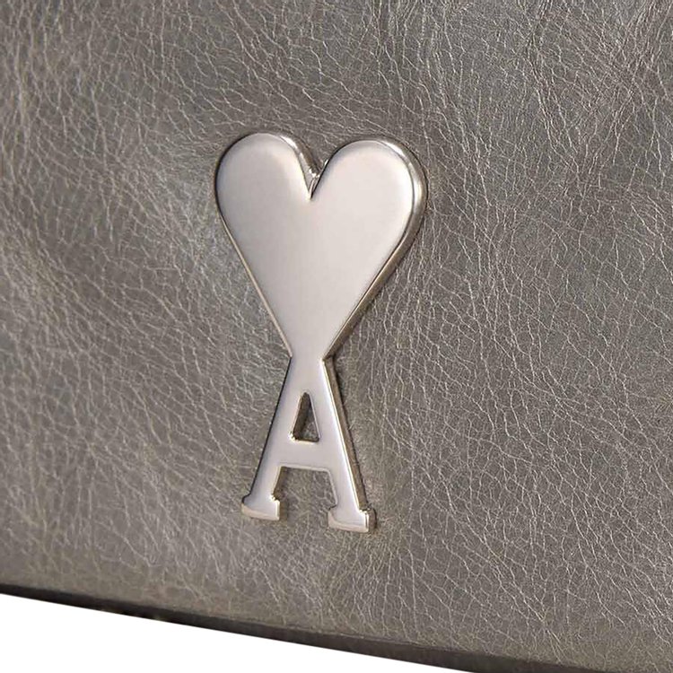 Ami Logo Plaque Chain Bag Mineral Grey