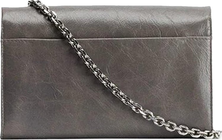 Ami Logo Plaque Chain Bag Mineral Grey