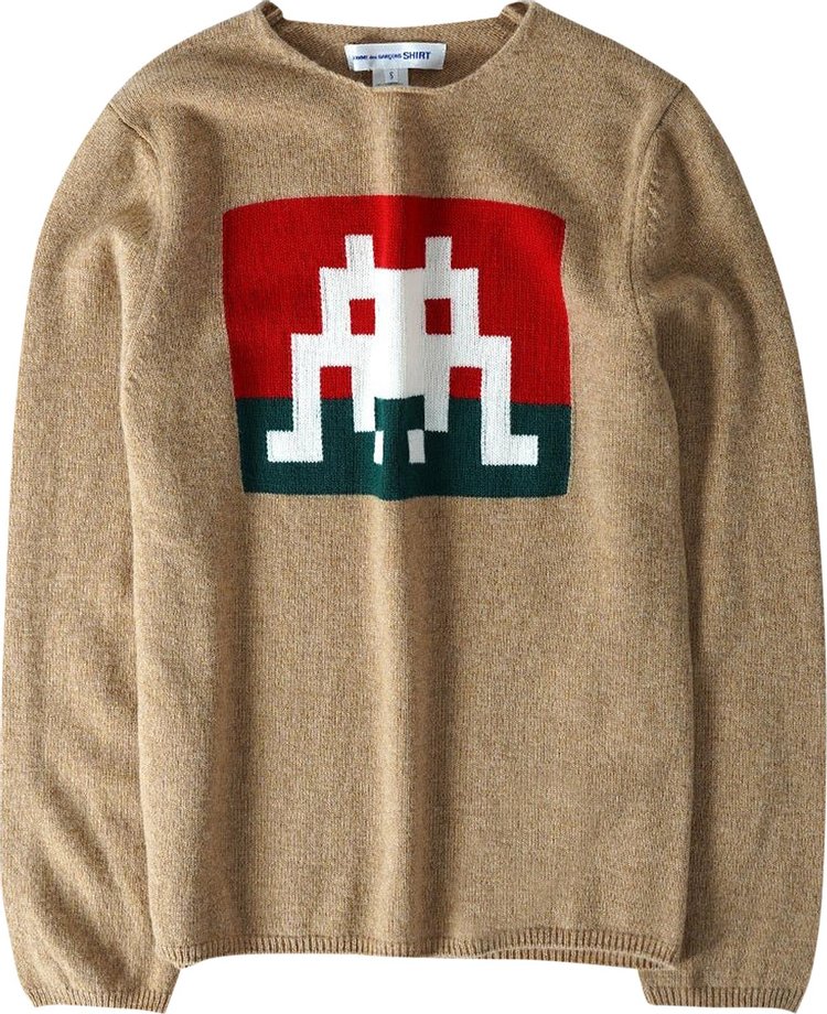 Comme des Garçons SHIRT Space Invader Knit Sweater 'Camel'