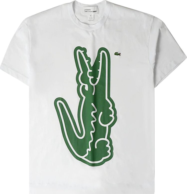 Comme des Garçons SHIRT x Lacoste Crocodile Print T-Shirt 'White/Green'