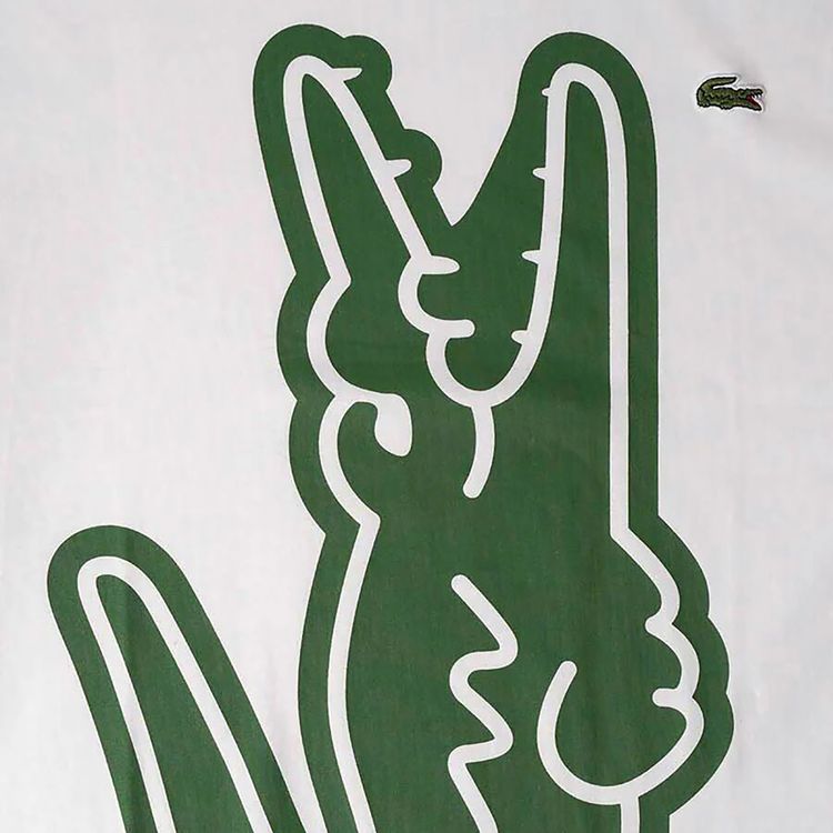 Comme des Garcons SHIRT x Lacoste Crocodile Print T Shirt WhiteGreen