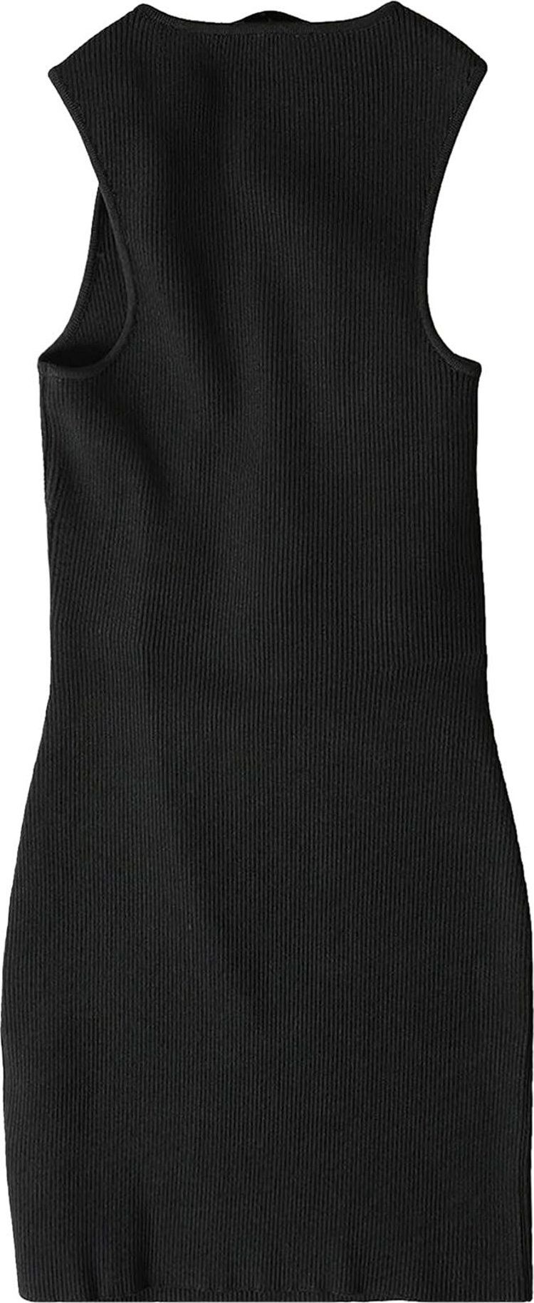 Coperni Asymmetric Flower Knit Mini Dress Black