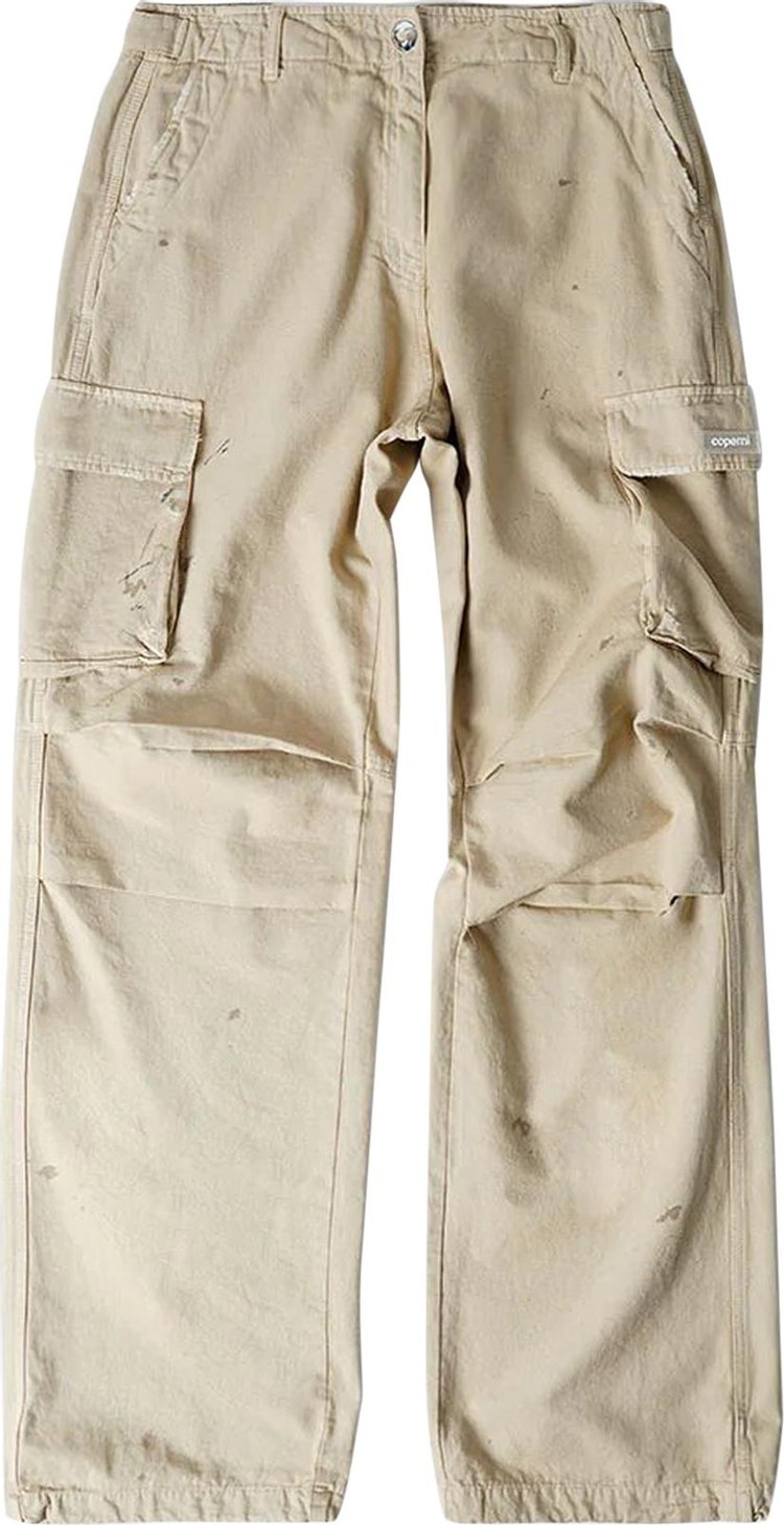 Coperni Wide Leg Cargo Trousers Beige