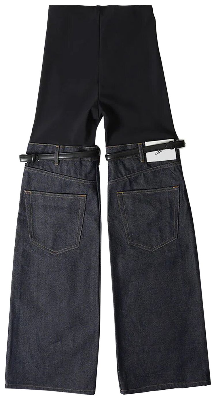Coperni Hybrid Denim Flare Trousers BlackBlue