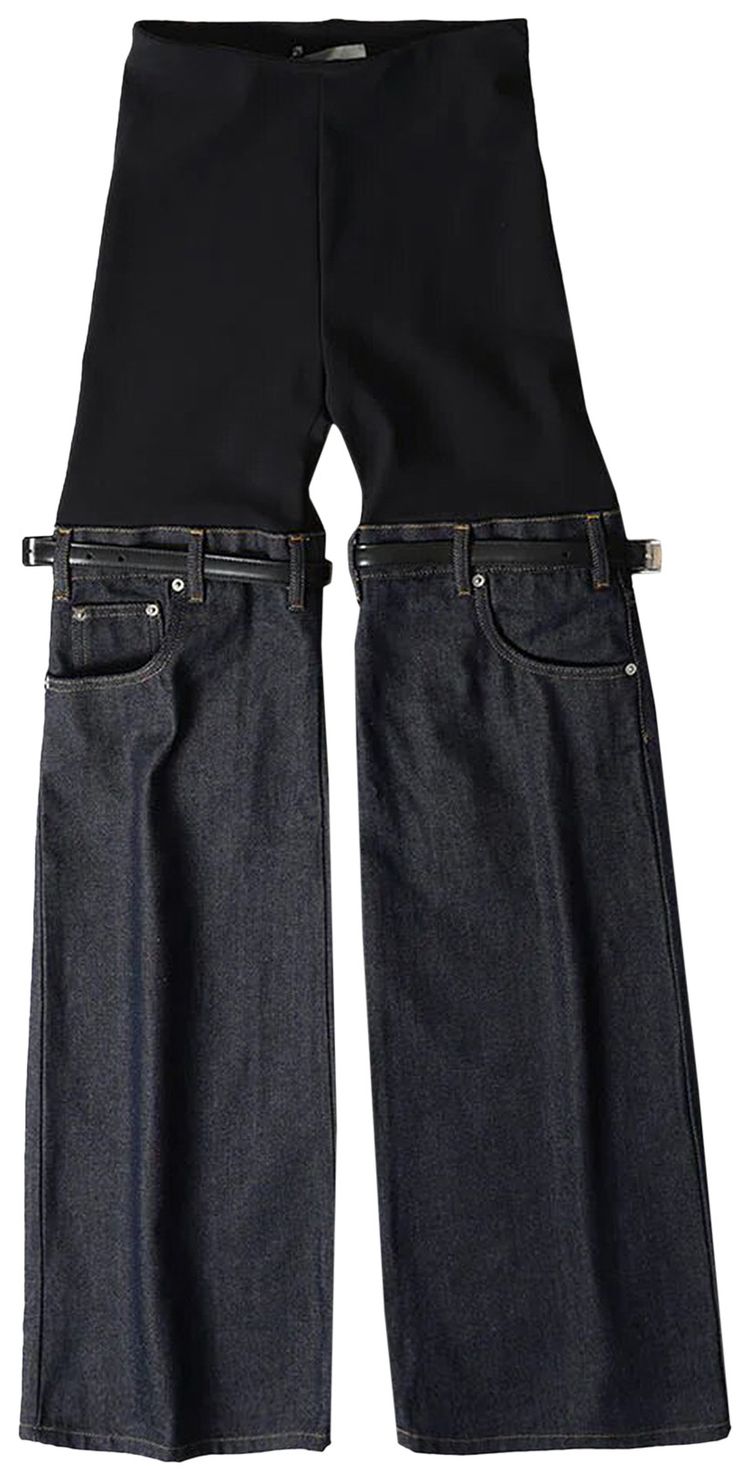 Coperni Hybrid Denim Flare Trousers BlackBlue