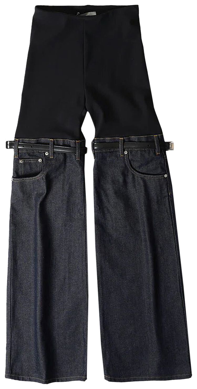 Coperni Hybrid Denim Flare Trousers 'Black/Blue'