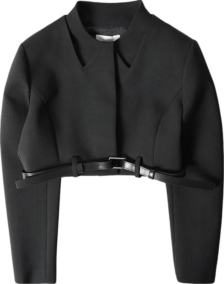 Coperni Belted Cropped Jacket Black