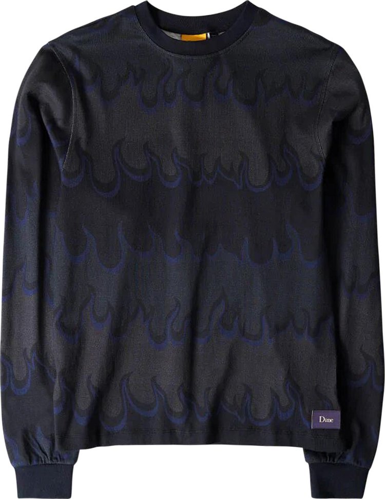 Dime Space Flame Long Sleeve Shirt Black