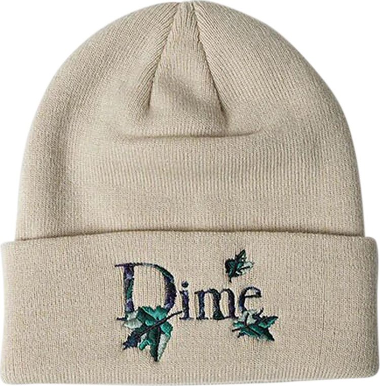 Dime Classic Leafy Fold Beanie Beige