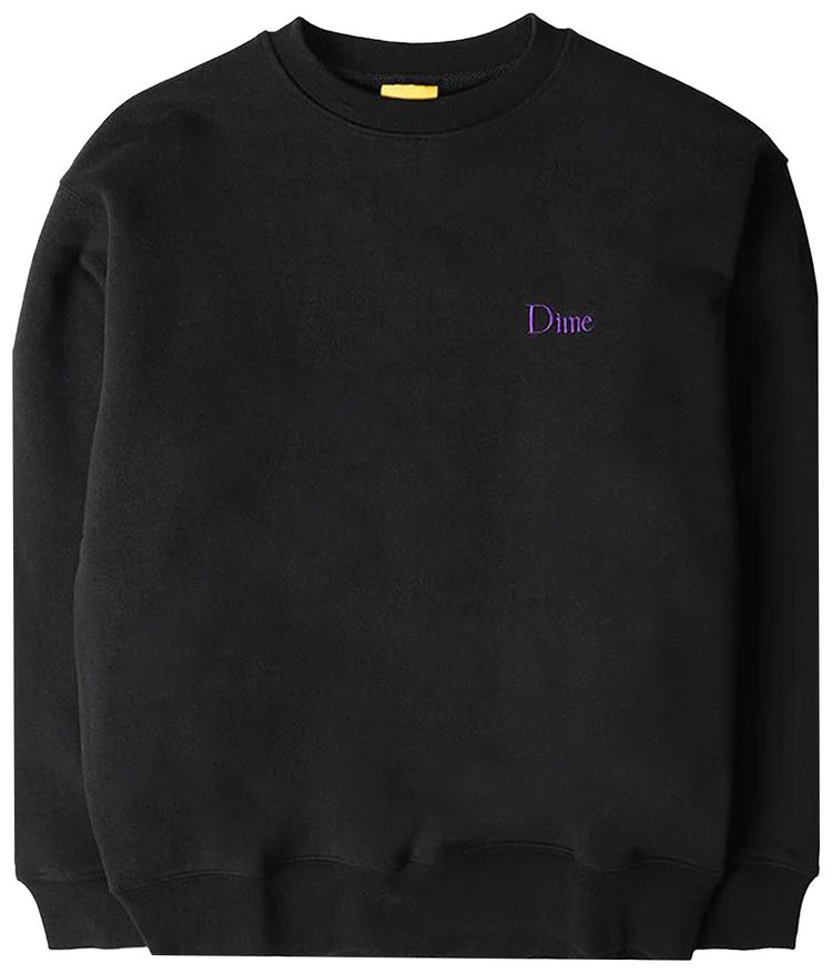 Dime Classic Small Logo Crewneck Sweatshirt Black