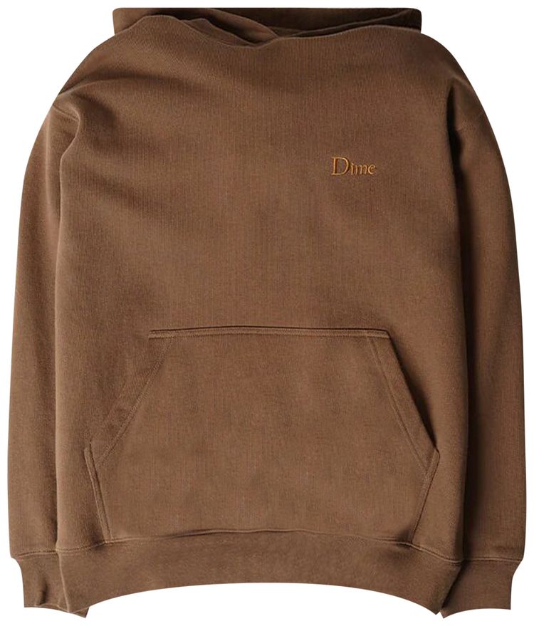 Dime Classic Small Logo Hoodie Brown