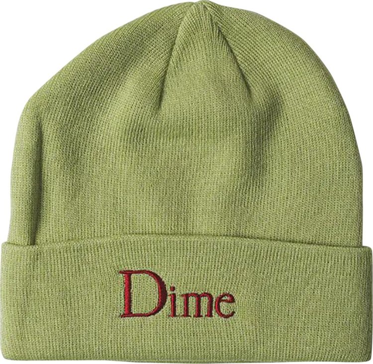 Dime Classic Wool Fold Beanie Lime