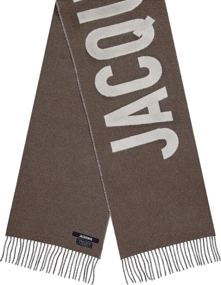 Jacquemus Fringe Logo Scarf 'Multicolor/Brown'