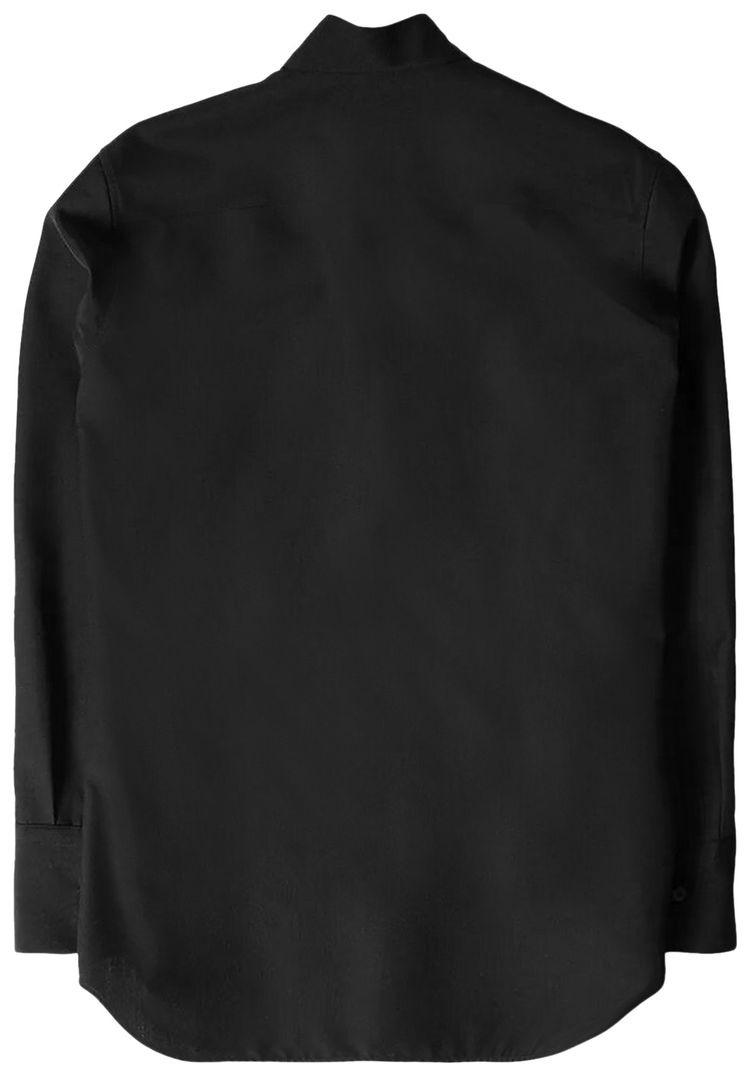 Jil Sander Longline Wool Canvas Shirt Black