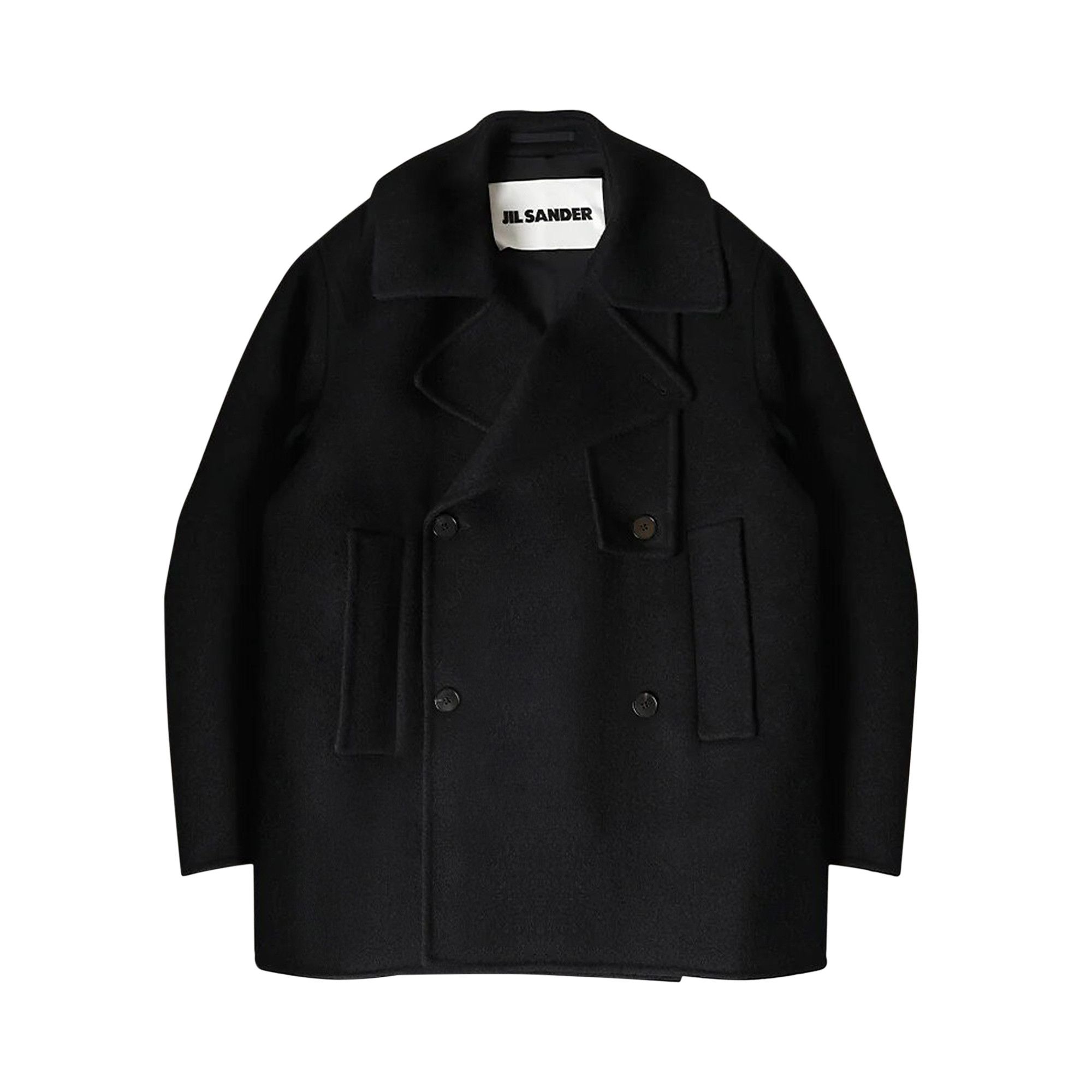 Jil Sander Black Double-Breasted Coat