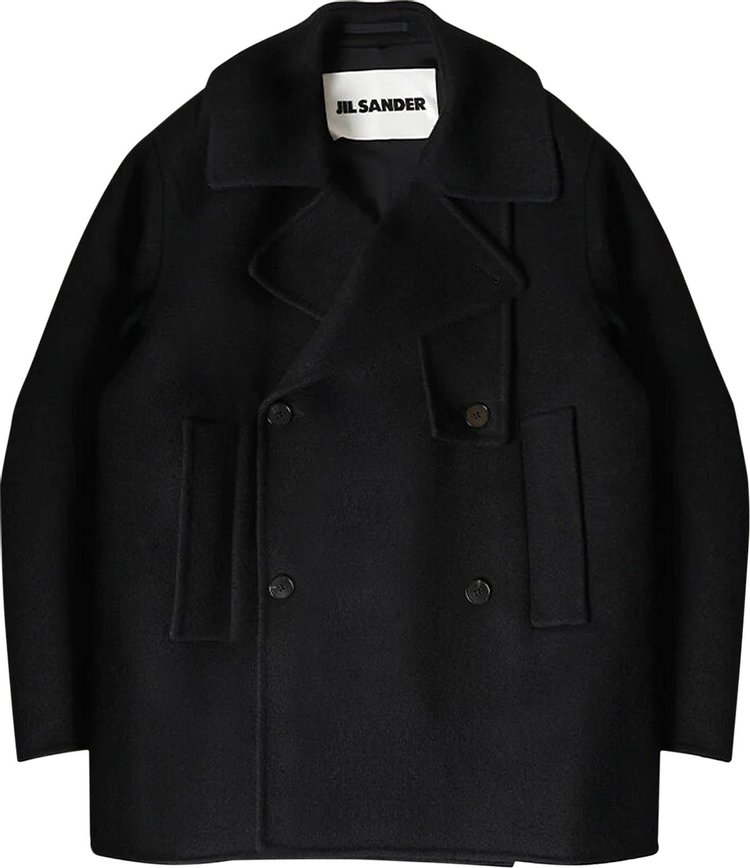 Jil Sander Double Breasted Peacoat Black