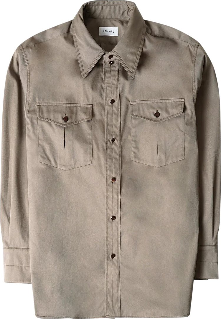 Lemaire Wrap Overshirt Brown