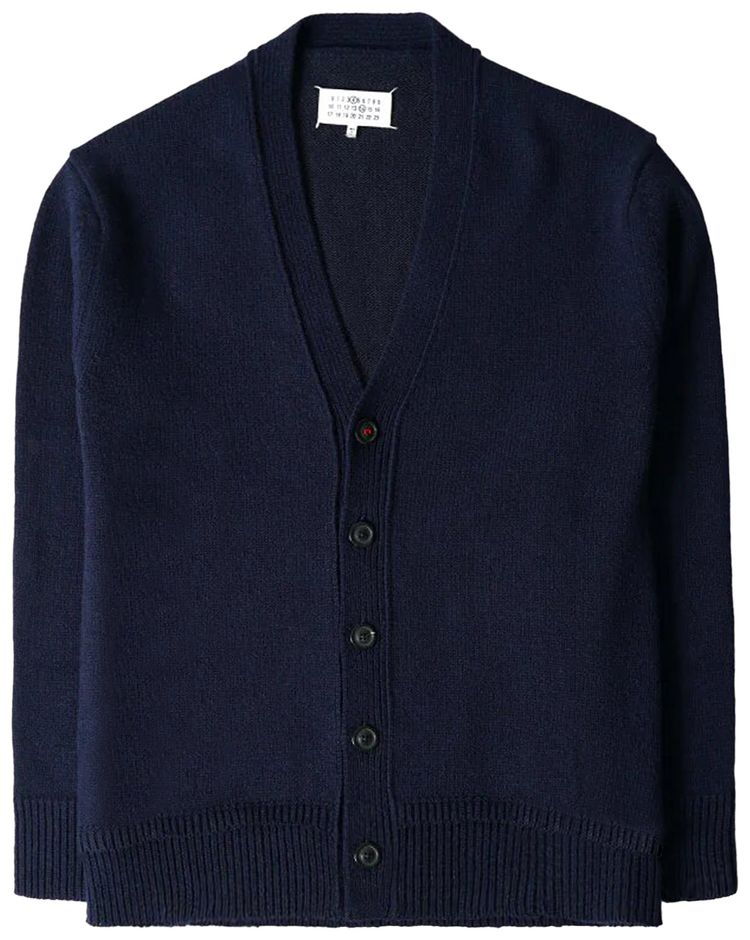 Maison Margiela V Neck Cardigan Navy Blue