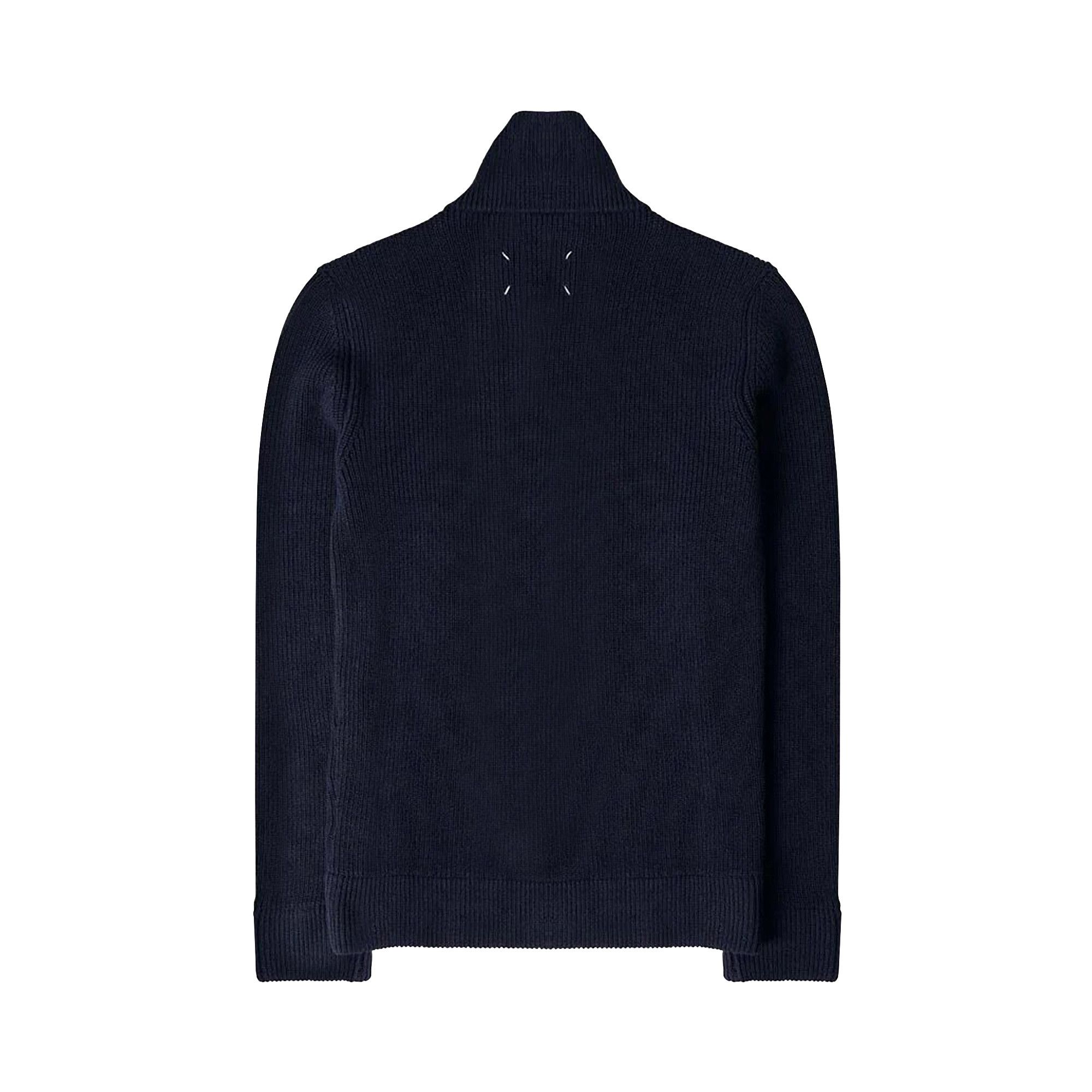 Buy Maison Margiela Zip Cardigan Navy Blue SI1HA0013 S17781 511F GOAT IT