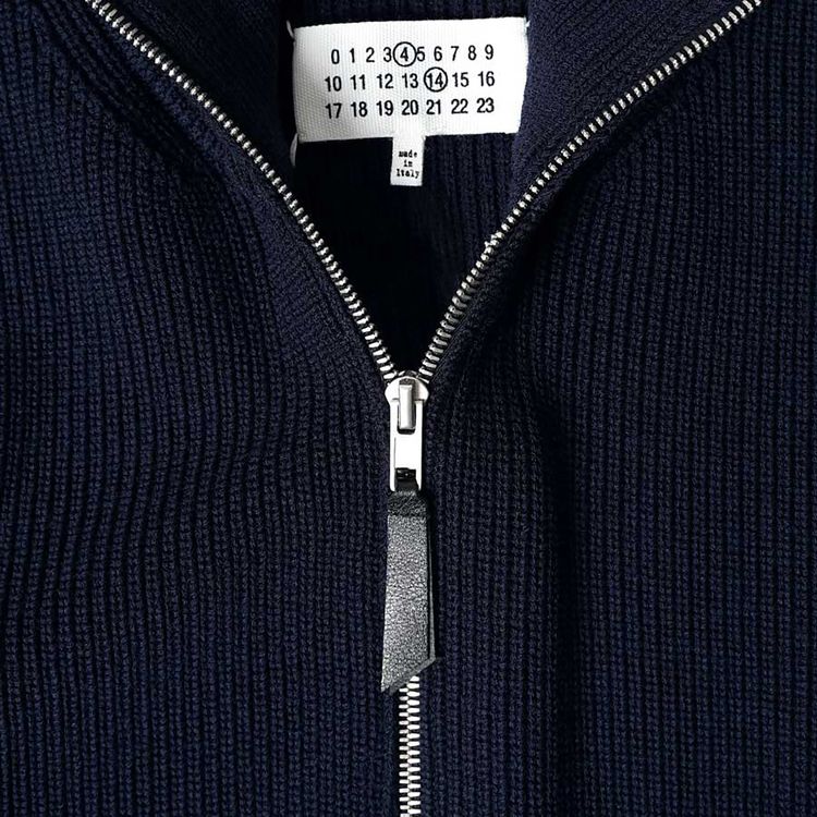 Maison Margiela Zip Cardigan Navy Blue