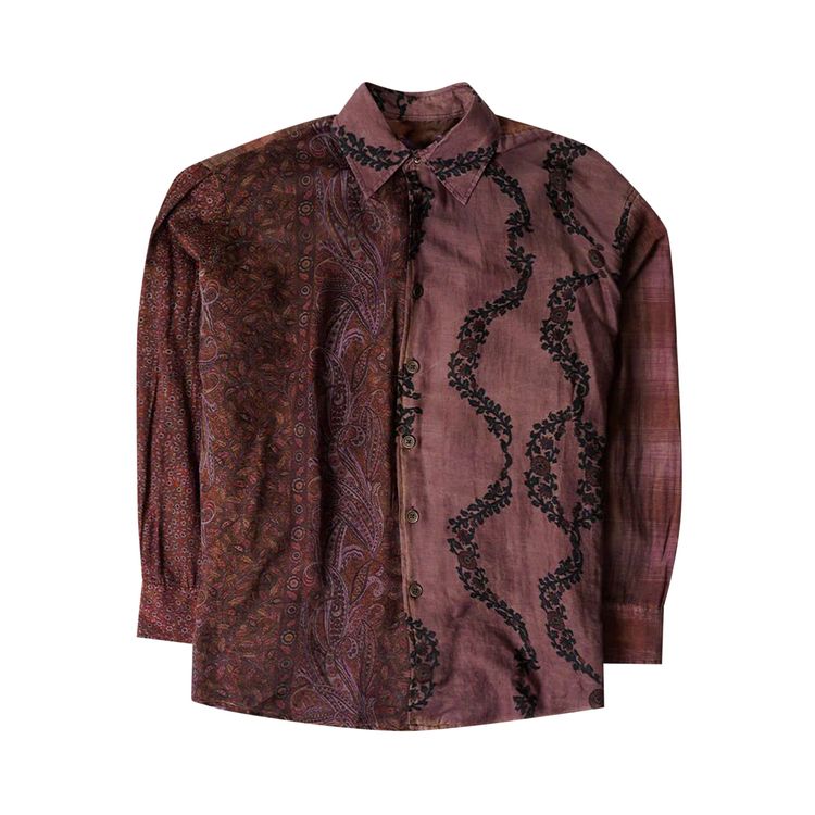 Our Legacy Antique Wallpaper Print Borrowed Shirt Brown
