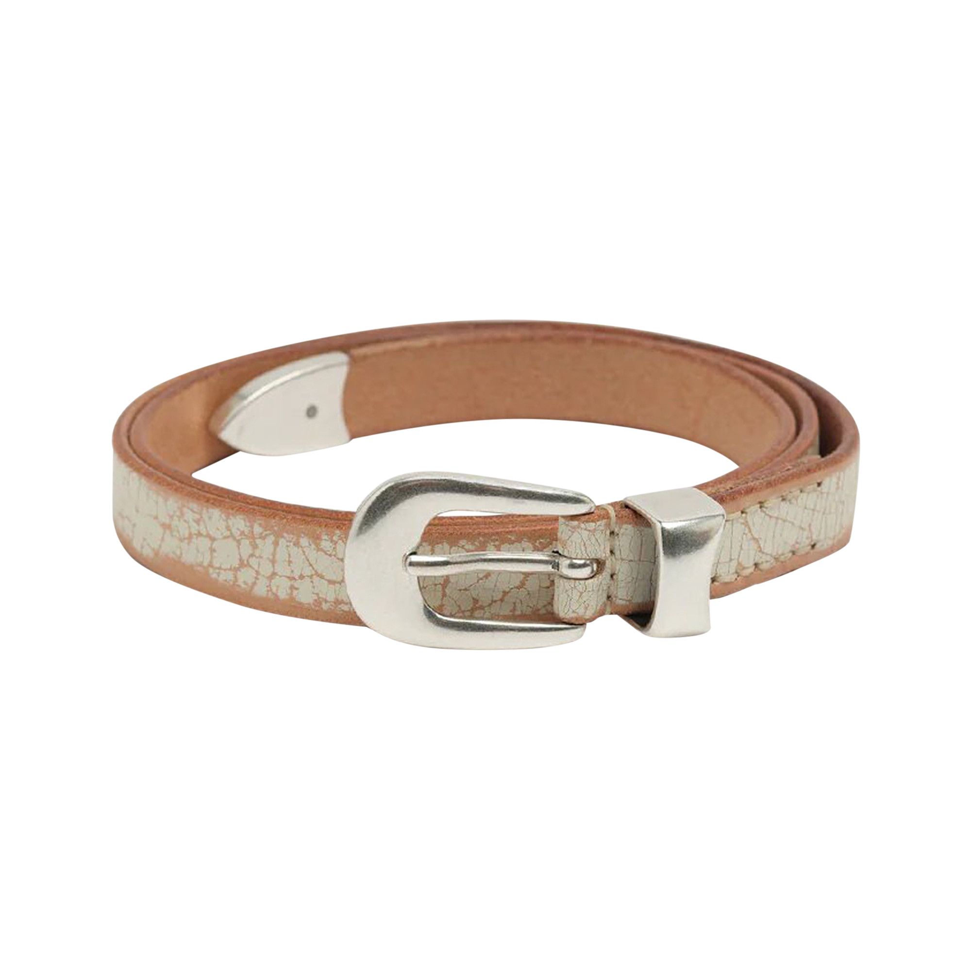 Buy Our Legacy Cracked Leather Belt 'Cream' - A42382OW | GOAT DE