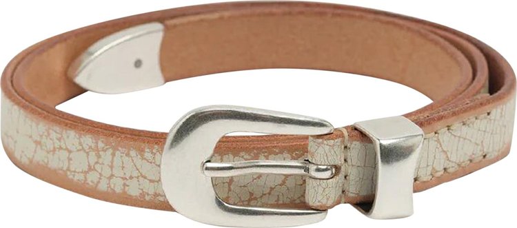 Our Legacy Cracked Leather Belt 'Cream'