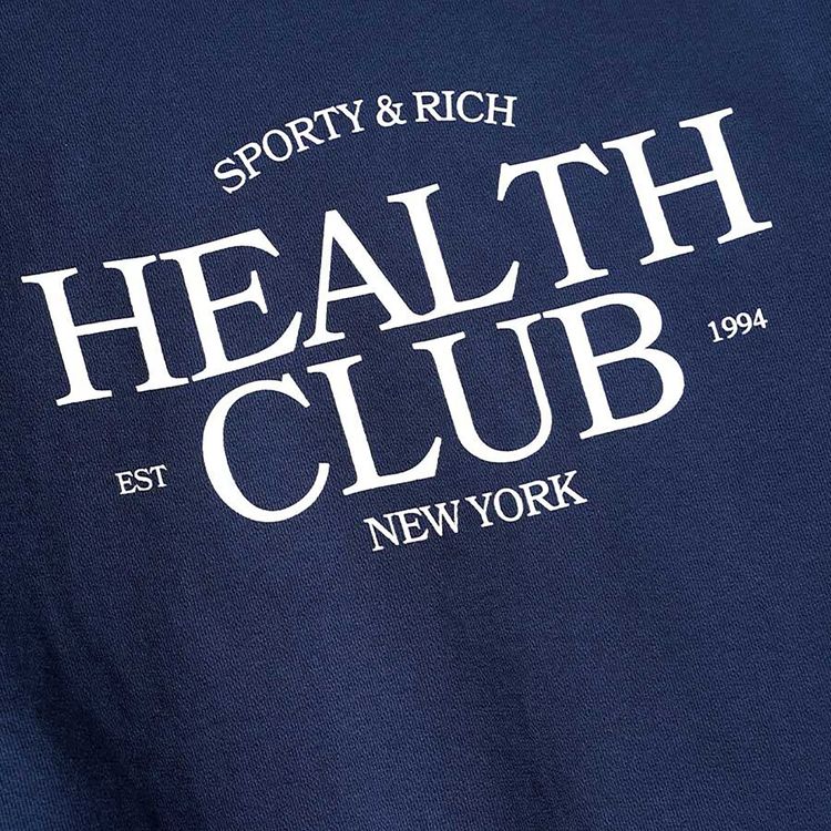 Sporty  Rich Public Health Club Sweatshirt Navy