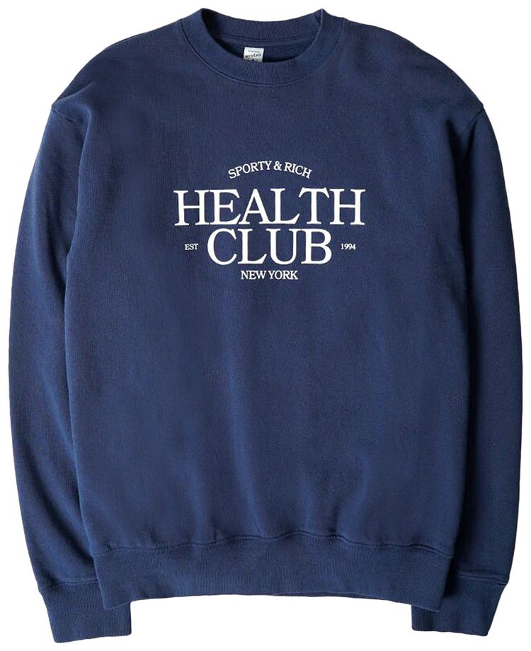 Sporty  Rich Public Health Club Sweatshirt Navy