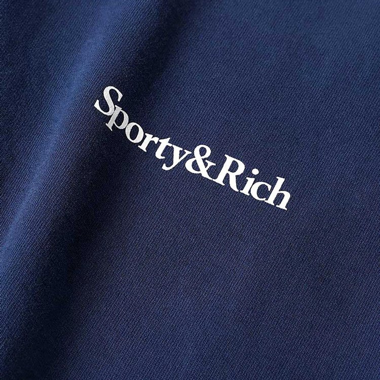 Sporty  Rich Serif Logo Knit Vest NavyWhite