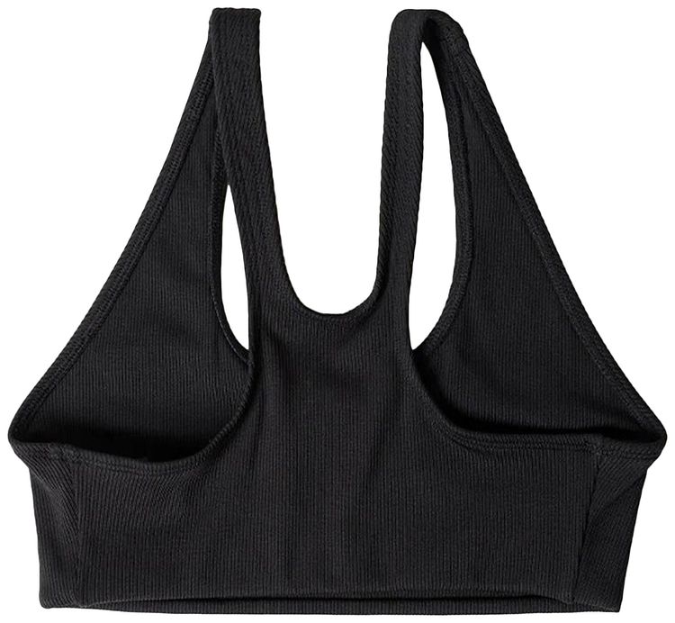 Sporty  Rich Serif Rib Sports Bra BlackWhite