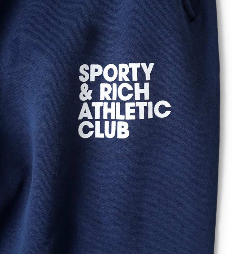 Sporty  Rich Logo Track Pants NavyWhite