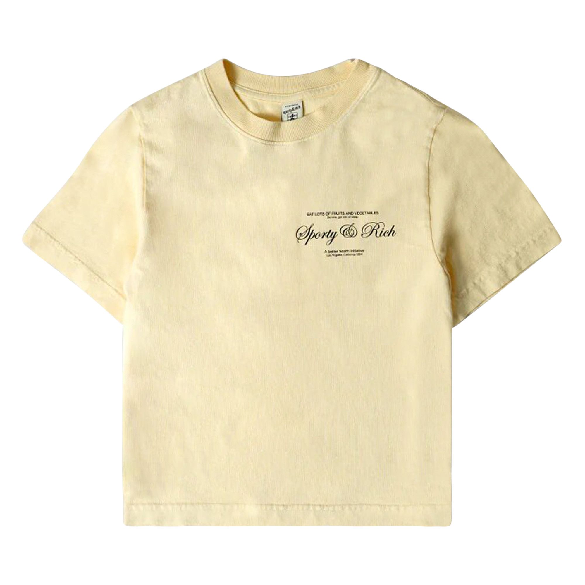 Tシャツ・カットソー Sporty & Rich Women's Script Crop T-Shirt TS861AL Buy Sporty & Rich Logo Cropped T-Shirt 'Almond/Black