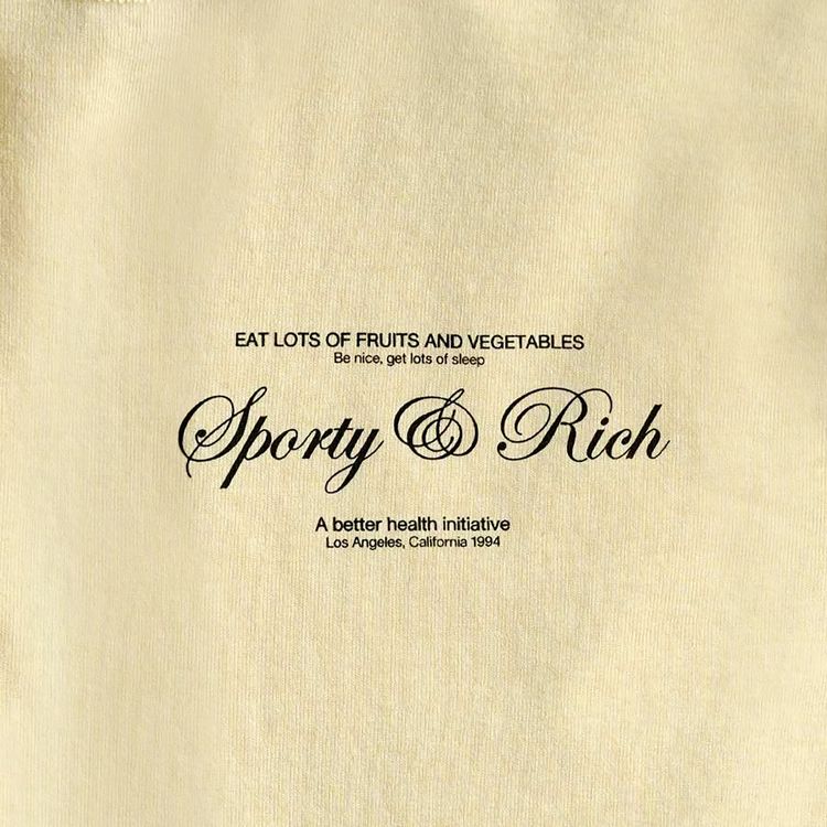 Sporty  Rich Logo Cropped T Shirt AlmondBlack